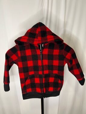 Garanimals Red & Black Buffalo Plaid Hooded Zip-Up Sweatshirt